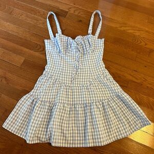 Edikted Basil Cupped Gingham Mini Dress